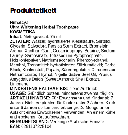 Ultra Whitening Kräuterzahncreme - 75 ml.