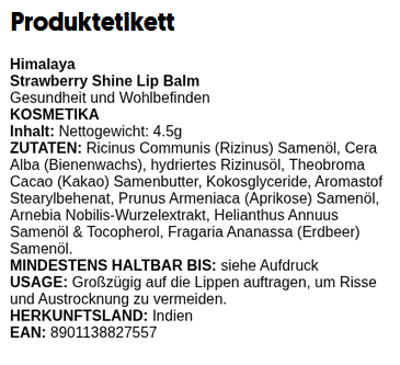 Lippenbalsam Strawberry Shine – 4,5 Gramm