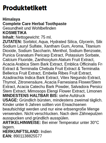 Complete Care Herbal Toothpaste - 75 ml.