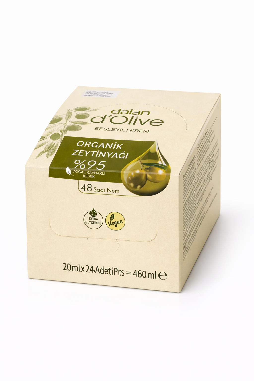 Box of dalan d'Olive skincare product on a white background