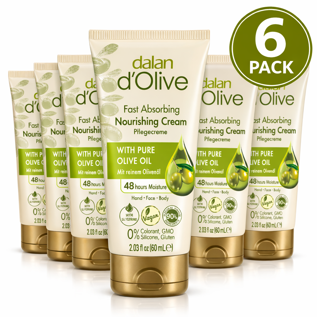Dalan d’Olive Hand & Body Cream mit reinem Olivenöl – 60 ml X 6