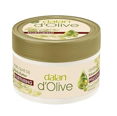 Dalan d'Olive body butter jar on a white background